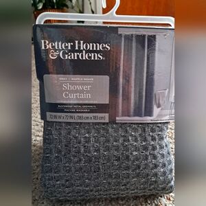 Better Homes & Gardens Grey Waffle Weave Shower Curtain NWT